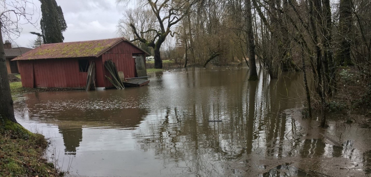 Example of a hazard in need of mitigating - a property that flooded after heavy rains in the Spring of 2017